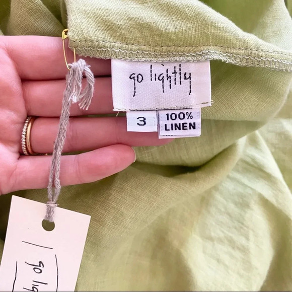 NWT Artful Home Go Lightly Maia A-Line Loose Linen Light Green Tank - Picture 10 of 11